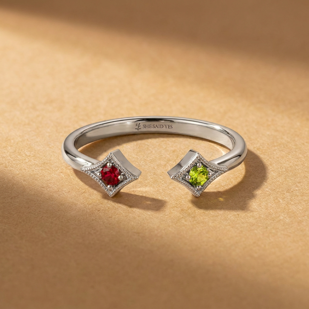 "You and I" Stackable birthstone Ring