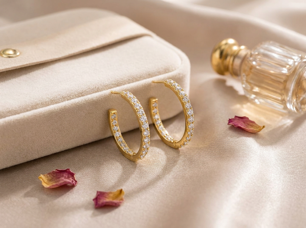 Diamond Hoop Earrings