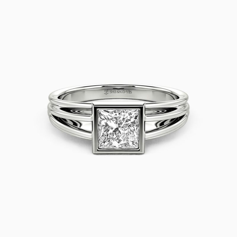 Princess Cut Bezel Engagement Ring