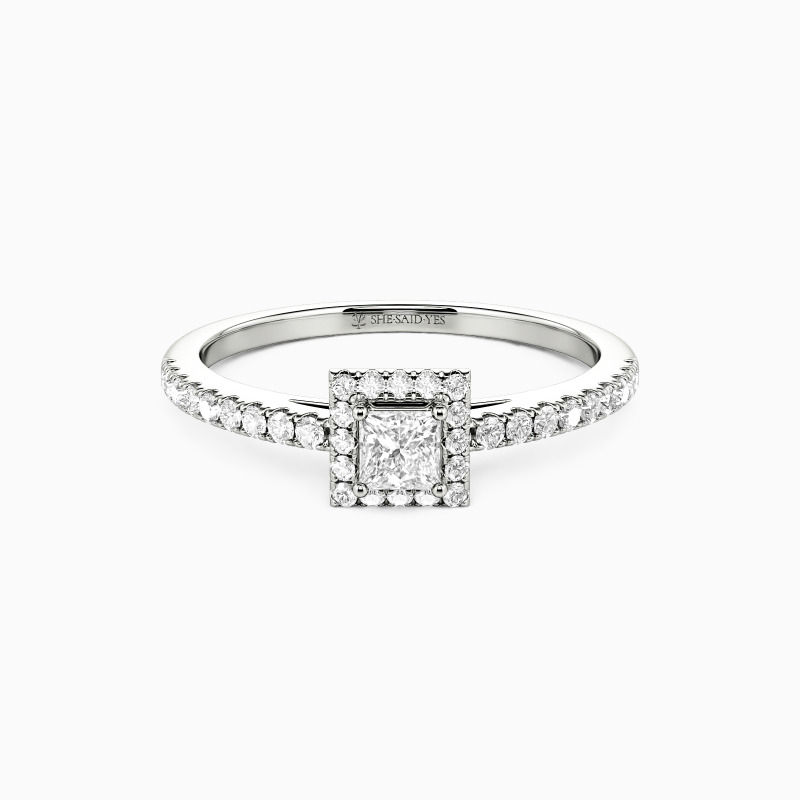 Princess Cut Halo Engagement Ring