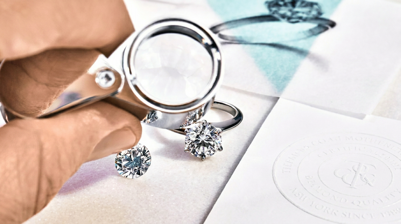 Use a jeweler's loupe to tell if a diamond is real
