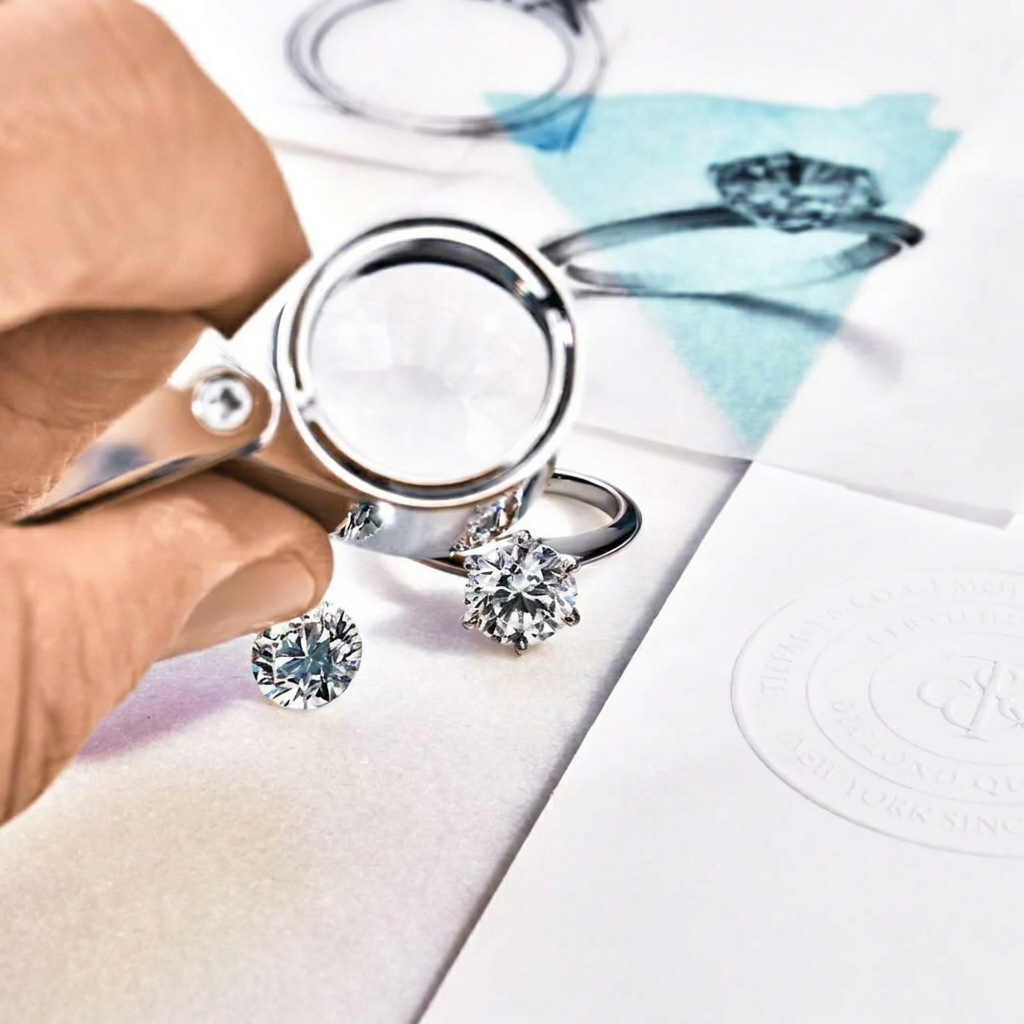 Use a jeweler's loupe to tell if a diamond is real