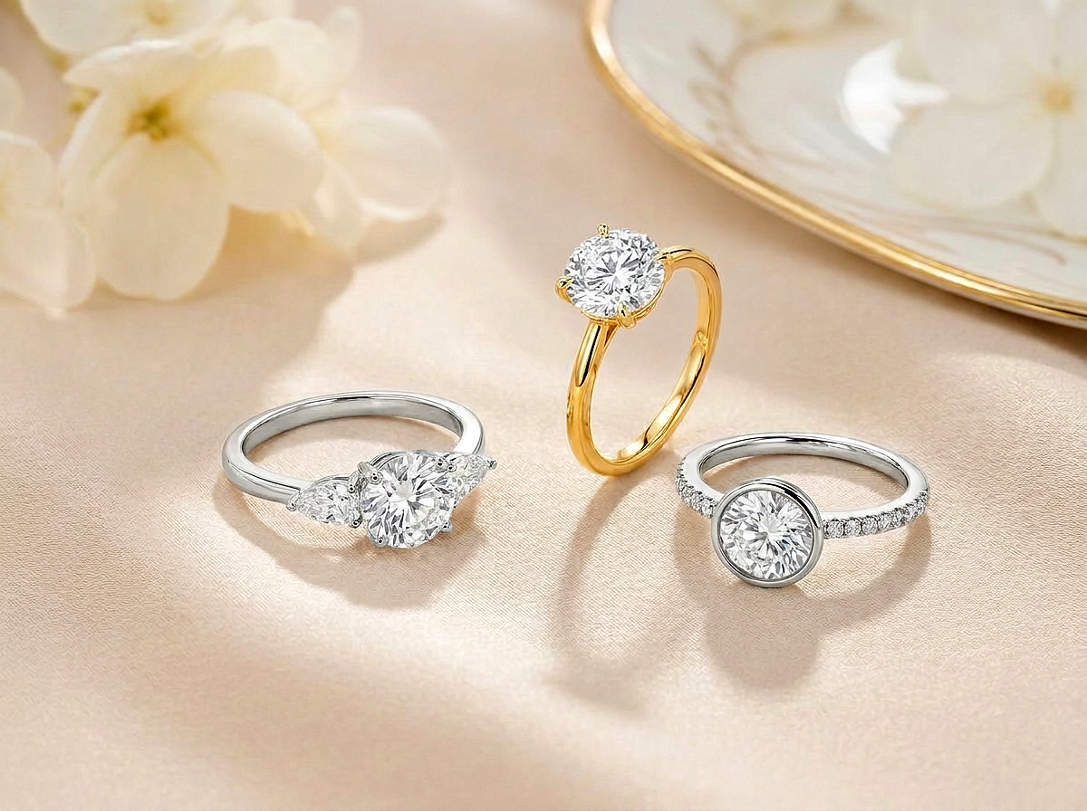 settings for round engagement rings