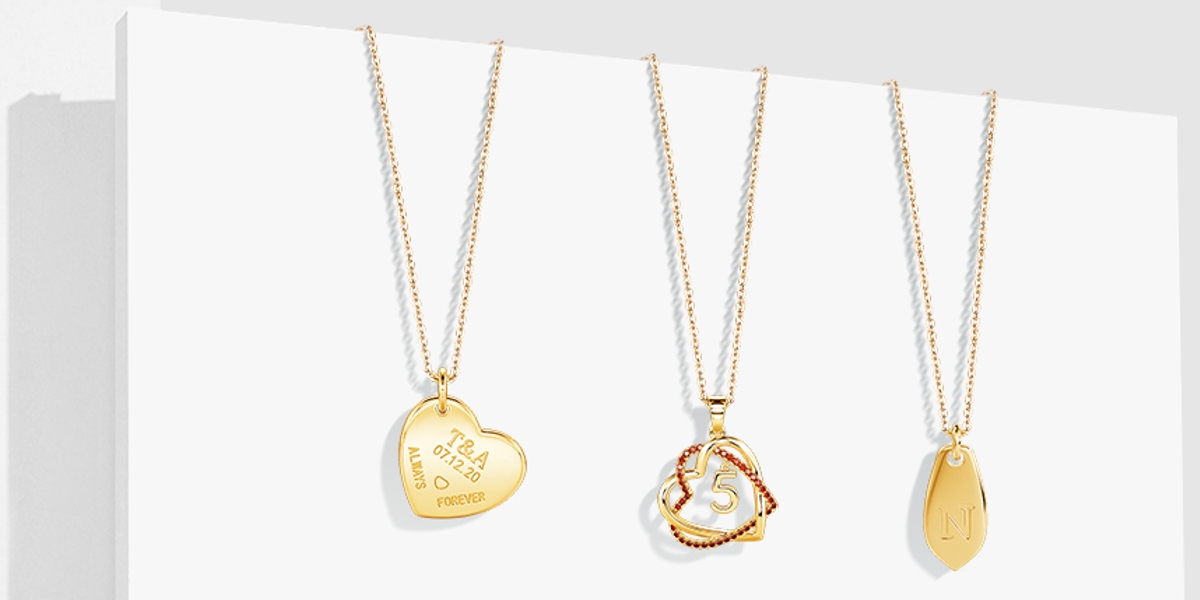 Anniversary Jewelry with personalized gold necklaces