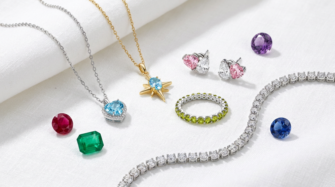 Colorful birthstone jewelry