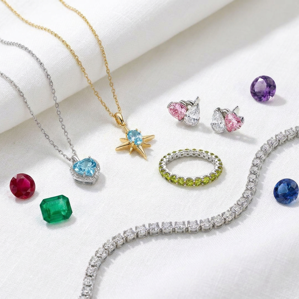 Colorful birthstone jewelry