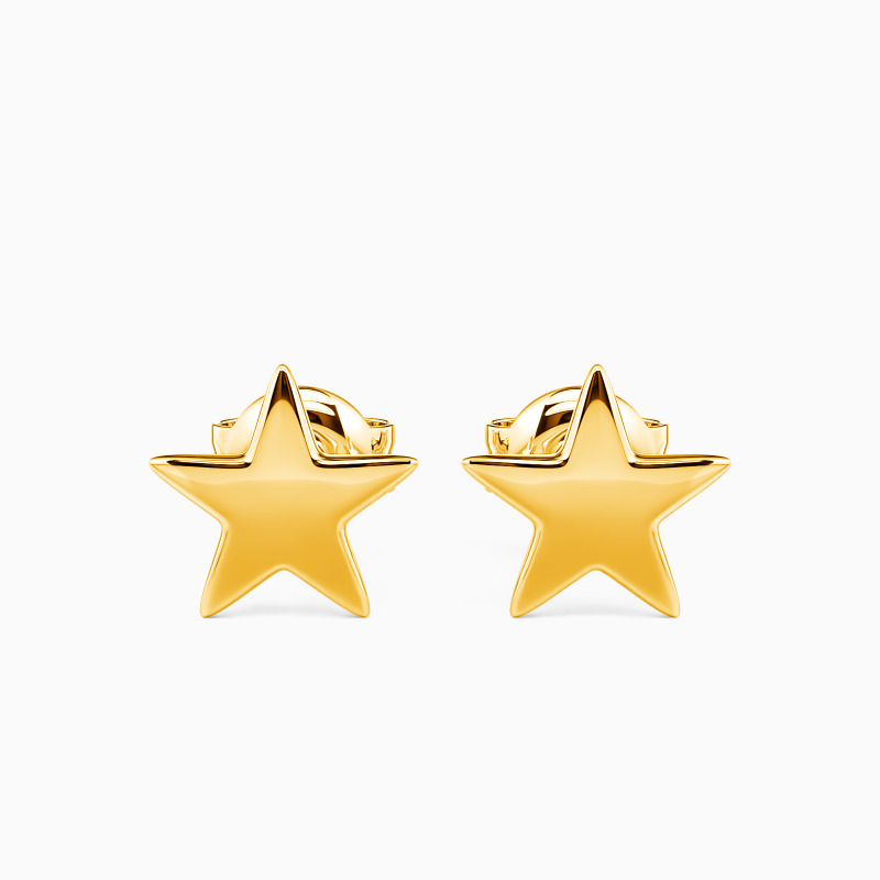 The sea of stars gold stud earrings