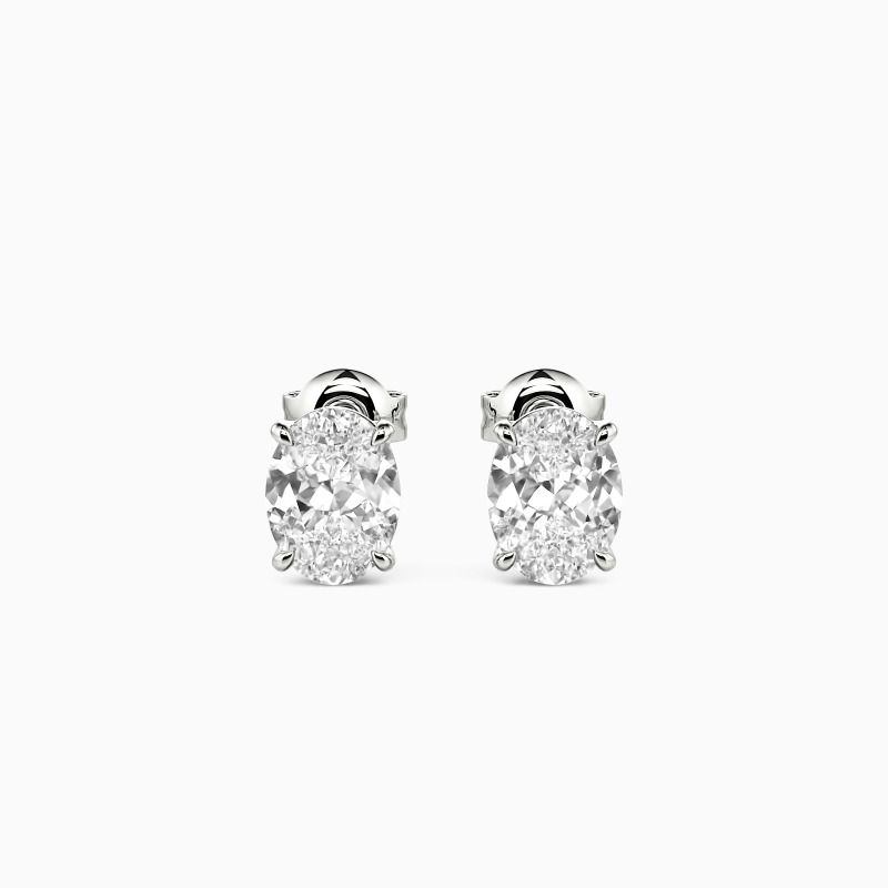 Oval cut diamond stud earrings