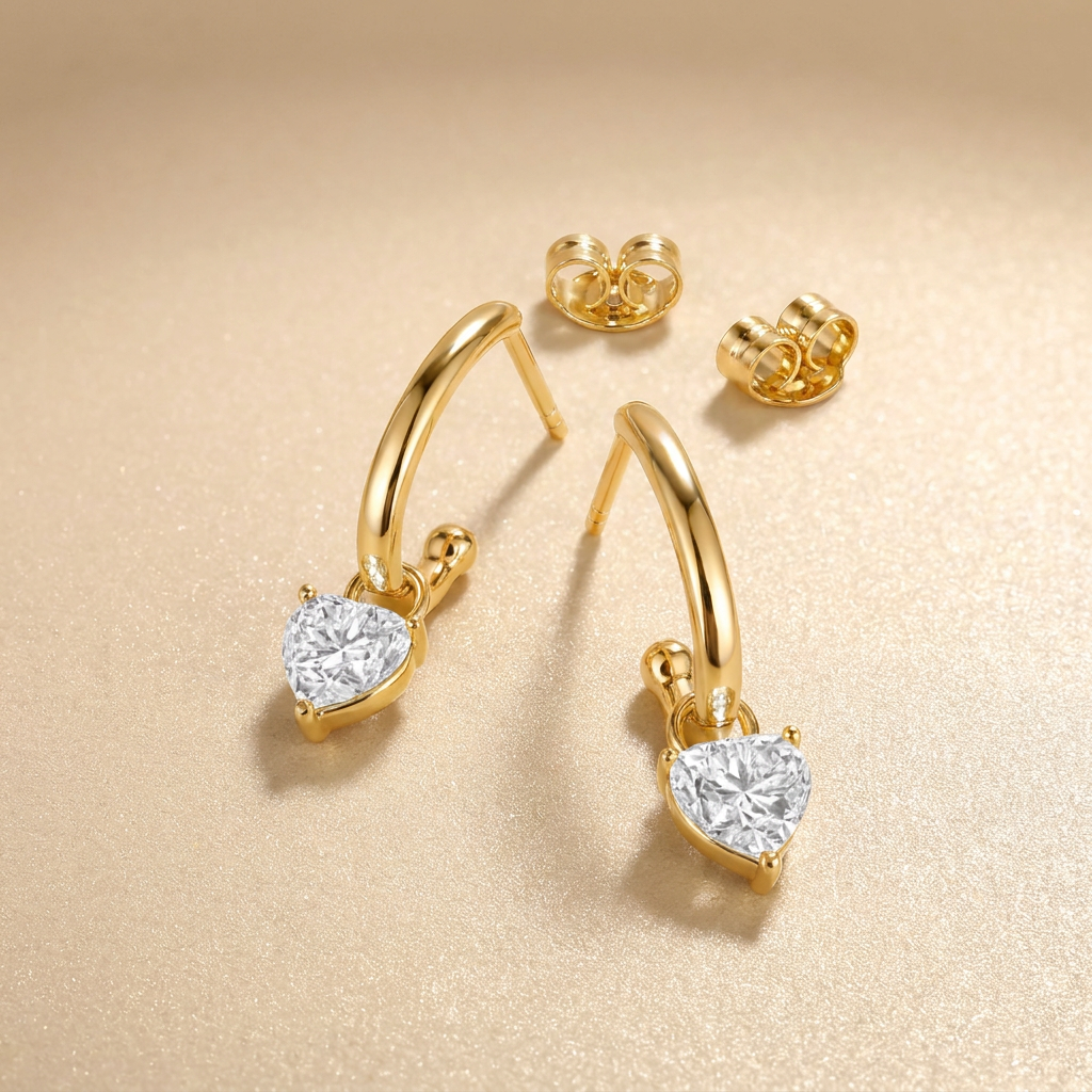 heart cut drop earrings