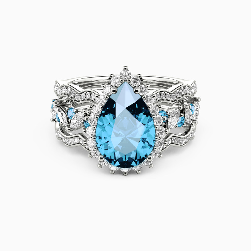 pear cut bridal set