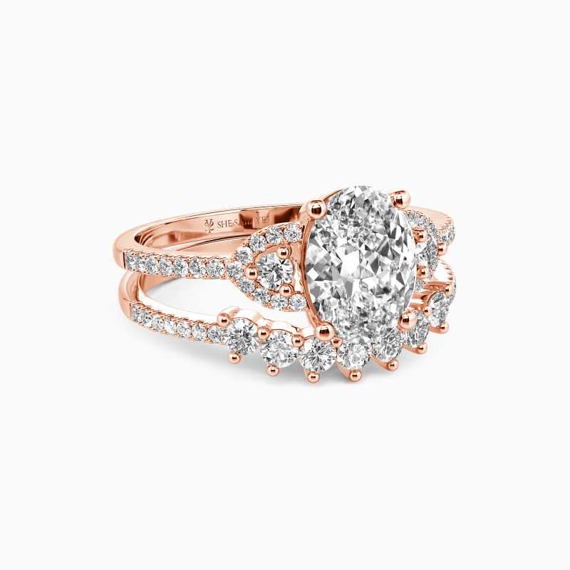 Oval Cut 2pcs Bridal Set