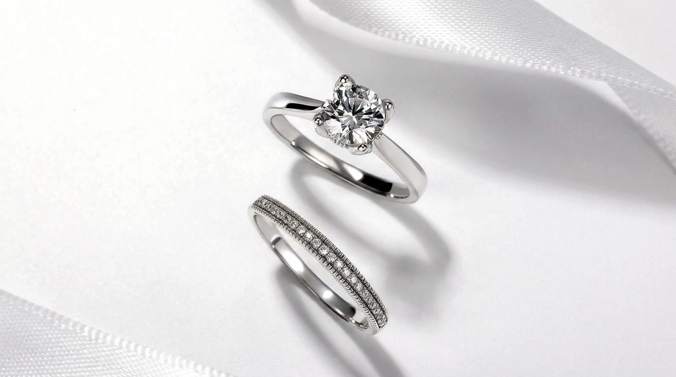 white gold bridal sets