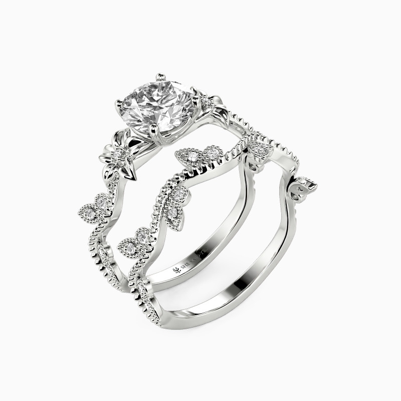 Round Cut 2pcs Bridal Set