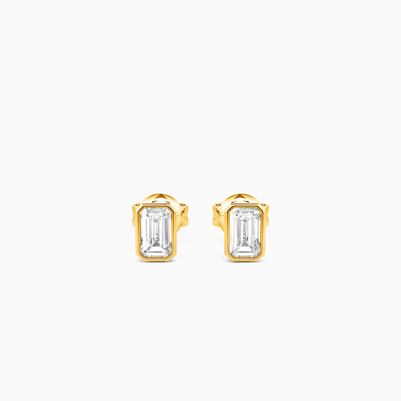 Emerald Cut Stud Earrings