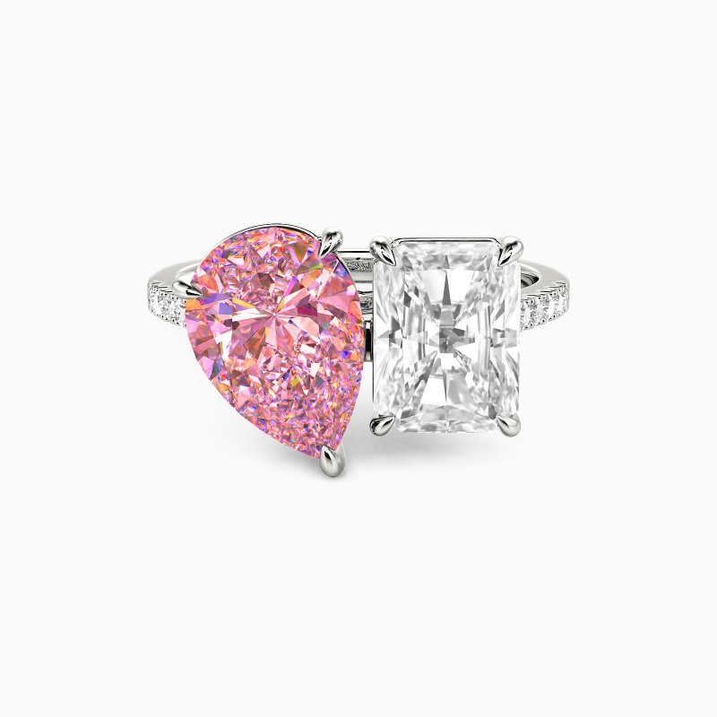 "Pair&Share" Pear Cut Toi Et Moi Engagement Ring