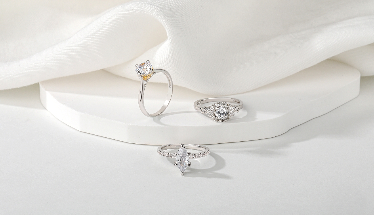 Modern and vintage style engagement rings