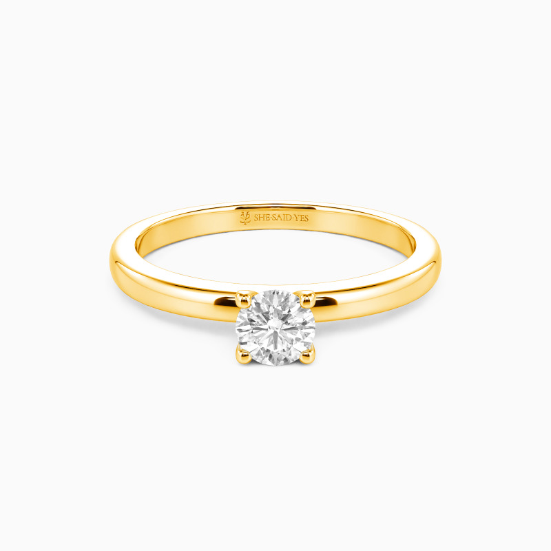 10K Gold Round Cut Solitaire Engagement Ring