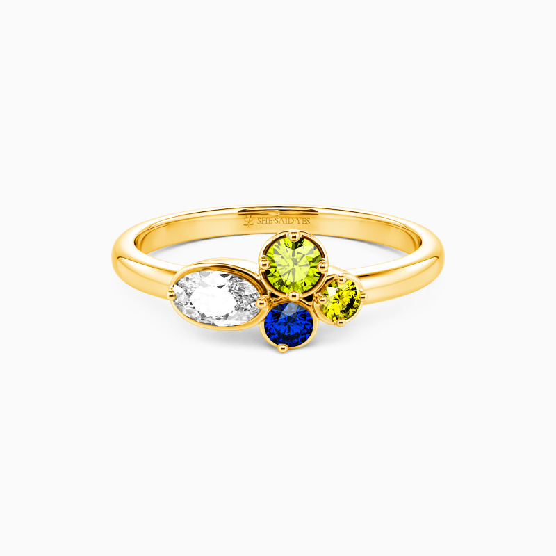 Stackable cluster dainty ring