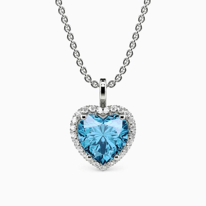 10K Gold Halo Jewelry Charms Necklace