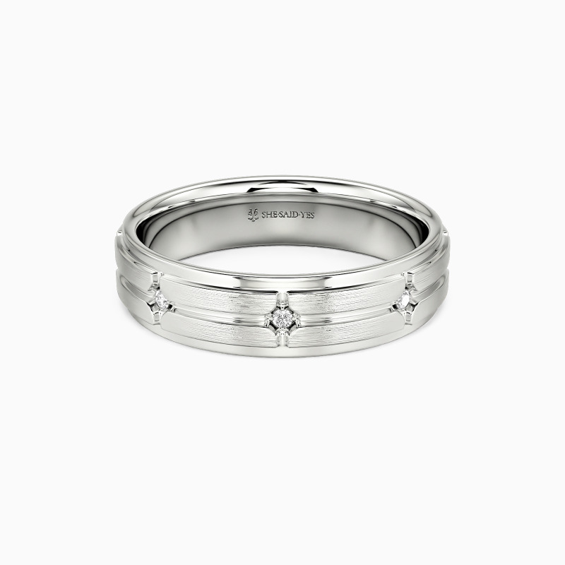 Matte Brushed Men's Engagement Ring