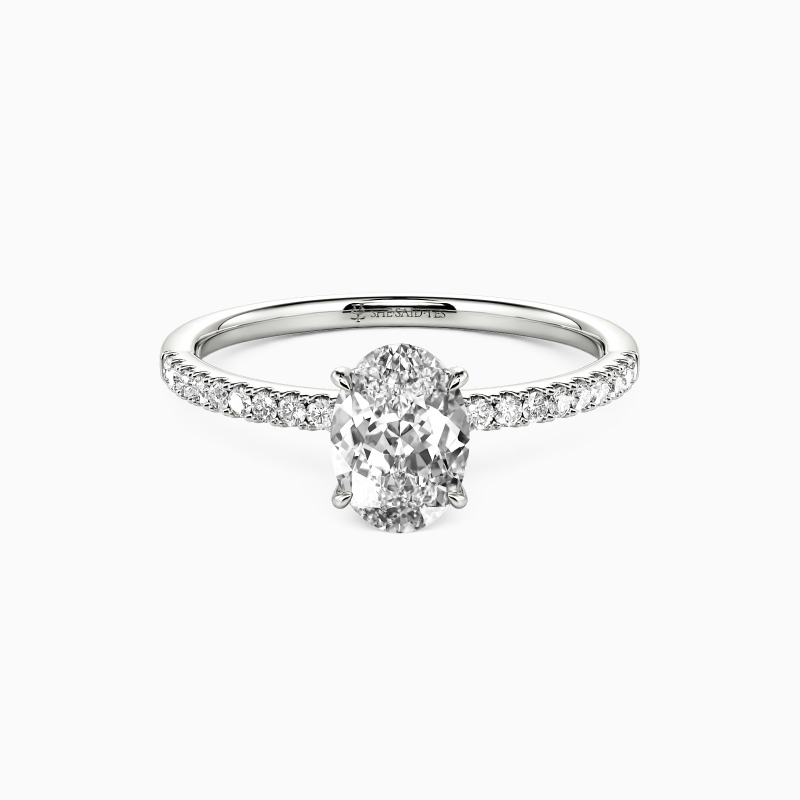 3ct Oval Cut Side Stone Engagement Ring