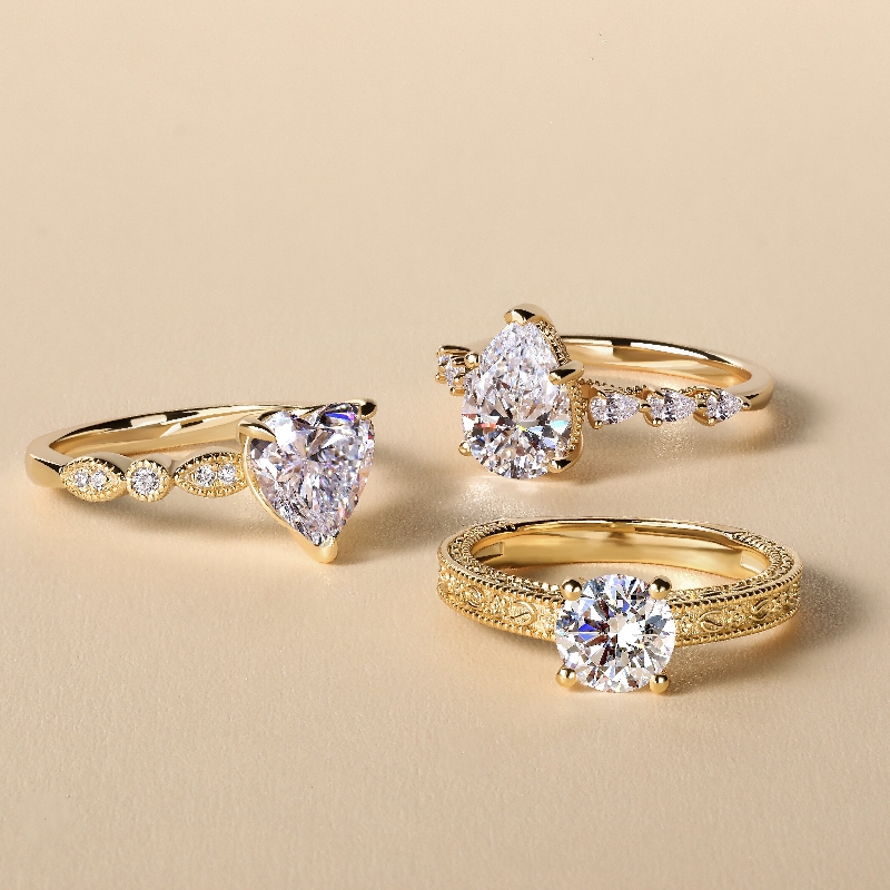 three 10k gold rings
