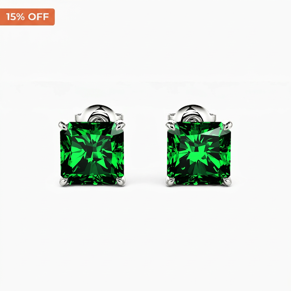 15% Off  2ct Radiant Cut Stud Earrings