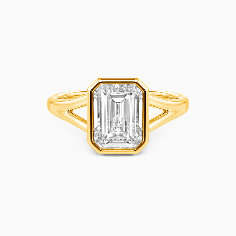 Emerald Cut Bezel Engagement Ring