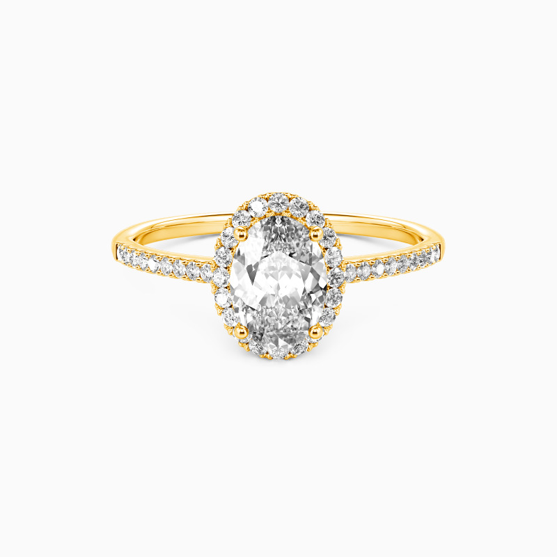 1ct Oval Cut Halo Engagement Ring
